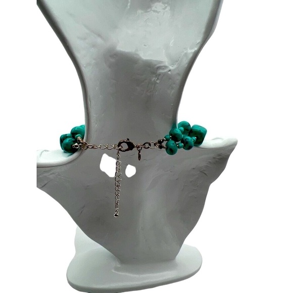 Faux Turquoise Beaded Necklace & Bracelet Set. N72 - Picture 6 of 12